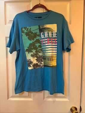 Men’s Blue 'Good Vibes' Graphic Tee